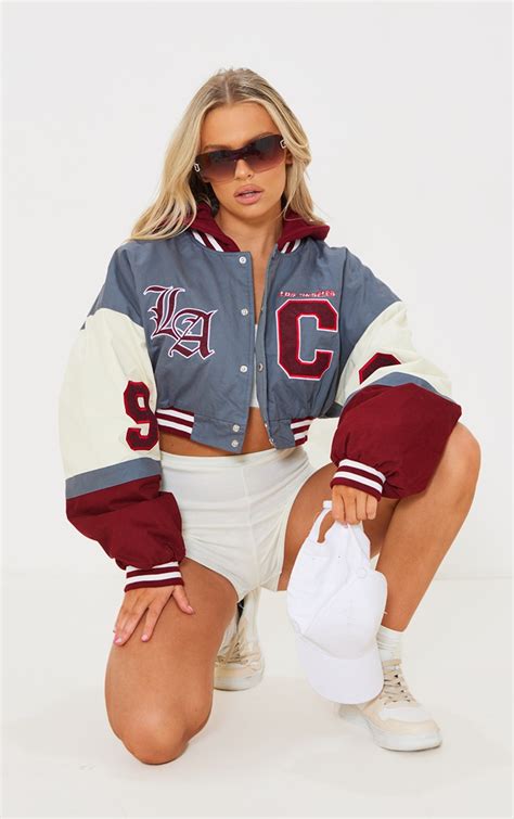 Cropped bomber jacket in cotton 